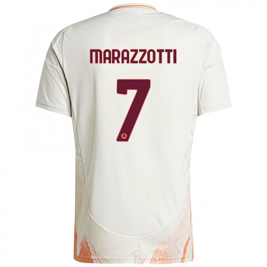 Bambino Maglia Fabrizio Marazzotti #7 Crema Bianco Arancione Kit Gara Away 2024/25 Maglietta