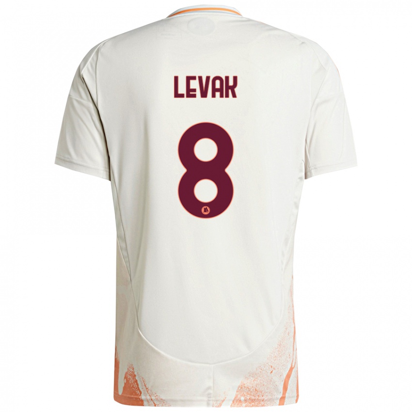 Bambino Maglia Sergej Levak #8 Crema Bianco Arancione Kit Gara Away 2024/25 Maglietta