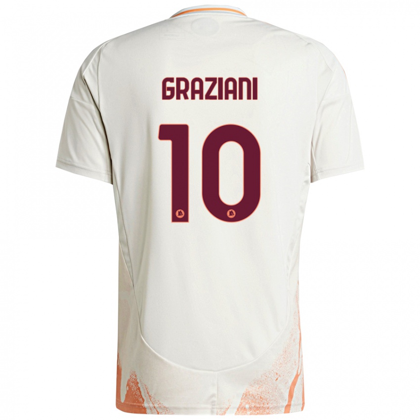 Bambino Maglia Leonardo Graziani #10 Crema Bianco Arancione Kit Gara Away 2024/25 Maglietta