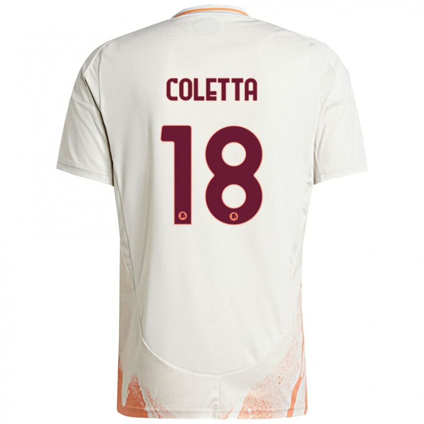 Bambino Maglia Federico Coletta #18 Crema Bianco Arancione Kit Gara Away 2024/25 Maglietta