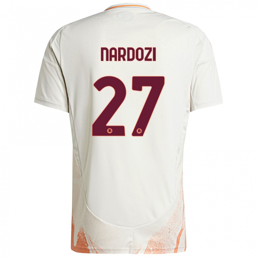 Bambino Maglia Manuel Nardozi #27 Crema Bianco Arancione Kit Gara Away 2024/25 Maglietta