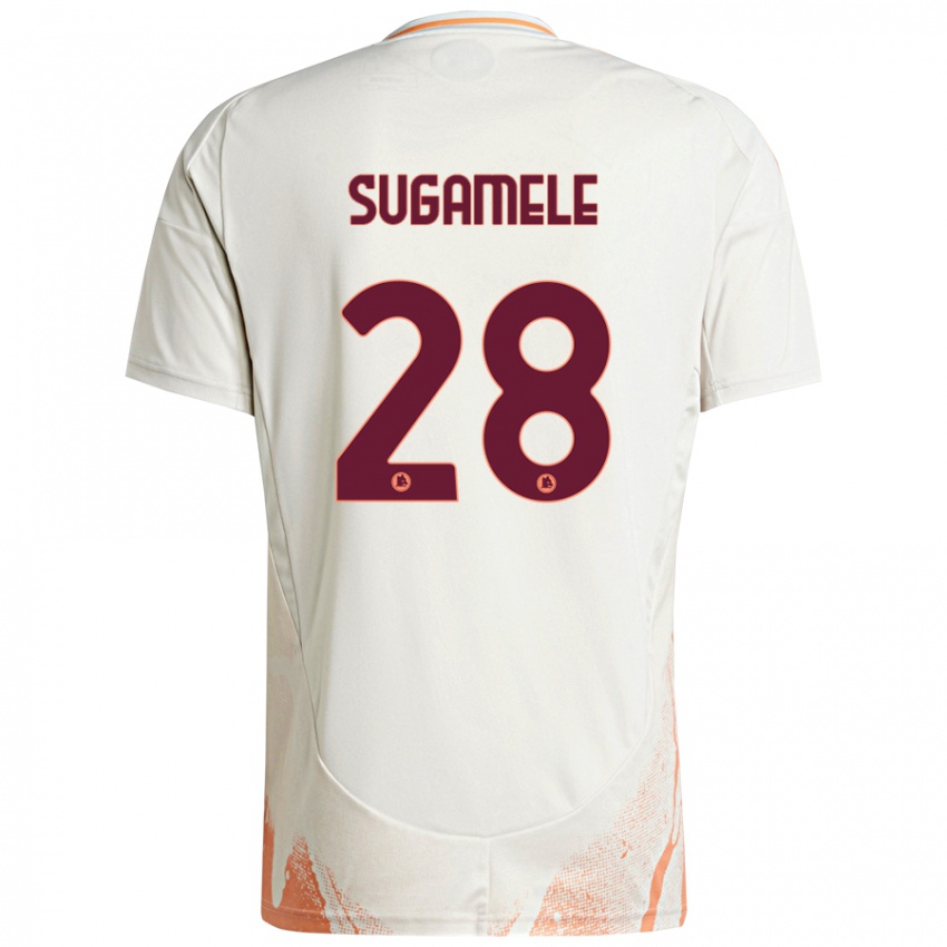 Bambino Maglia Alessandro Sugamele #28 Crema Bianco Arancione Kit Gara Away 2024/25 Maglietta