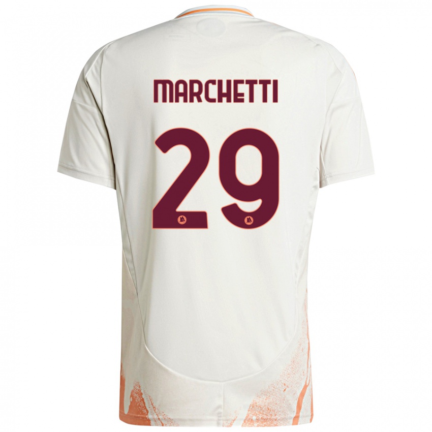 Bambino Maglia Tommaso Marchetti #29 Crema Bianco Arancione Kit Gara Away 2024/25 Maglietta