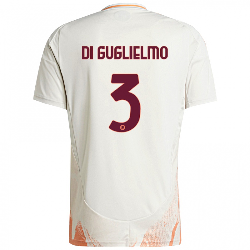 Bambino Maglia Lucia Di Guglielmo #3 Crema Bianco Arancione Kit Gara Away 2024/25 Maglietta