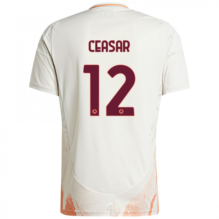 Bambino Maglia Camelia Ceasar #12 Crema Bianco Arancione Kit Gara Away 2024/25 Maglietta