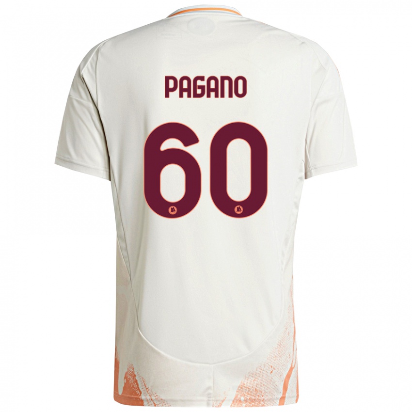 Bambino Maglia Riccardo Pagano #60 Crema Bianco Arancione Kit Gara Away 2024/25 Maglietta