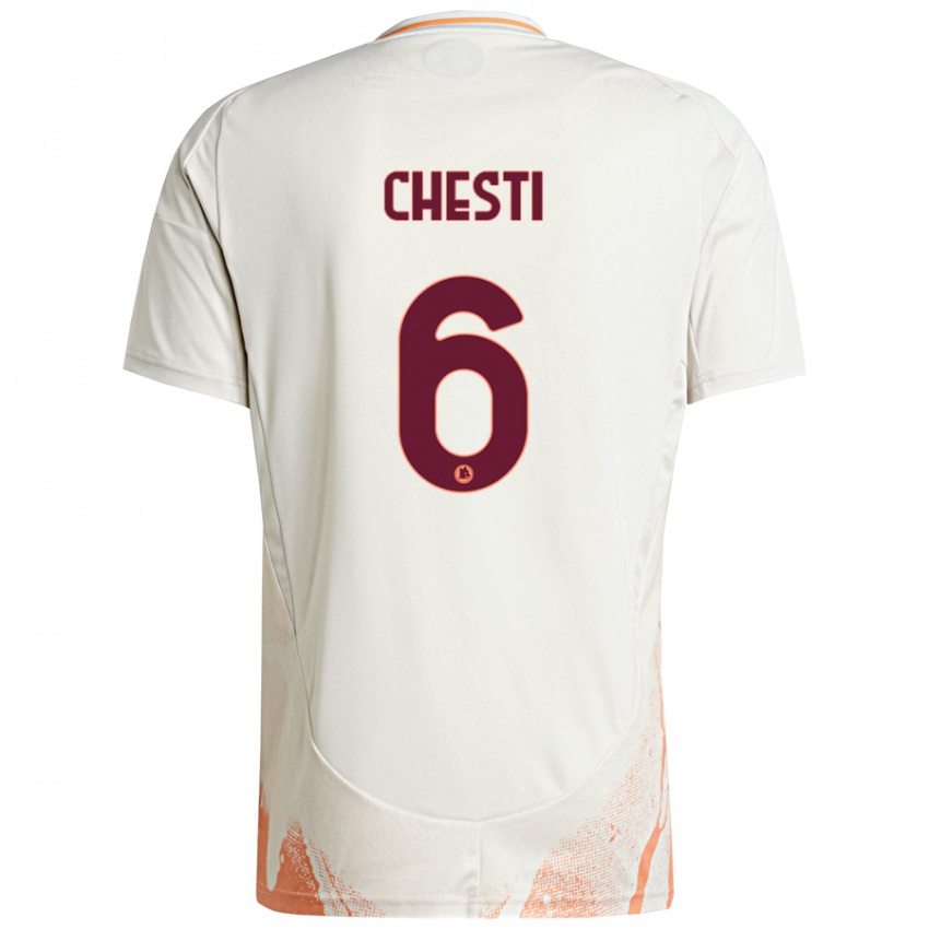 Bambino Maglia Francesco Chesti #6 Crema Bianco Arancione Kit Gara Away 2024/25 Maglietta