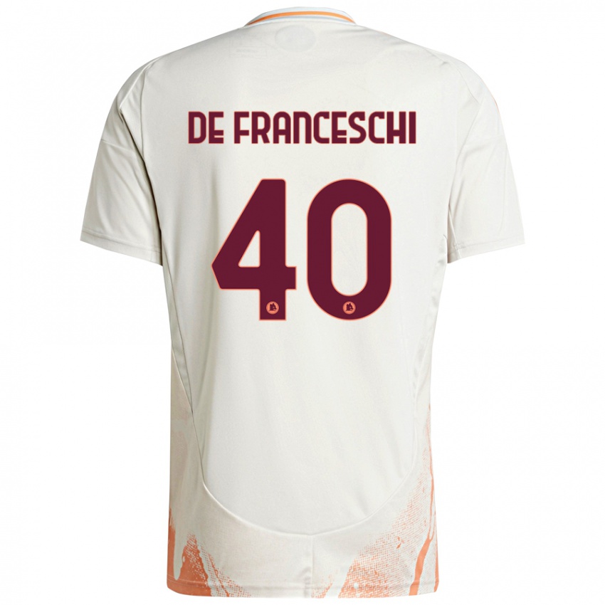 Bambino Maglia Leonardo De Franceschi #40 Crema Bianco Arancione Kit Gara Away 2024/25 Maglietta