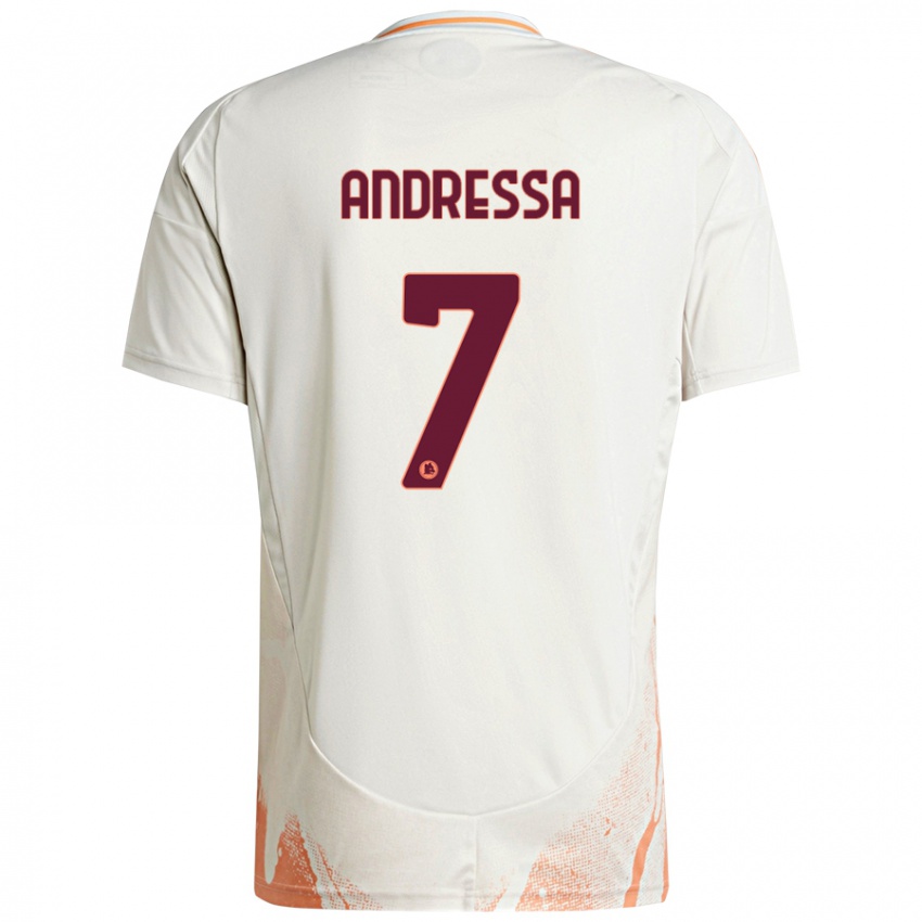 Bambino Maglia Andressa #7 Crema Bianco Arancione Kit Gara Away 2024/25 Maglietta