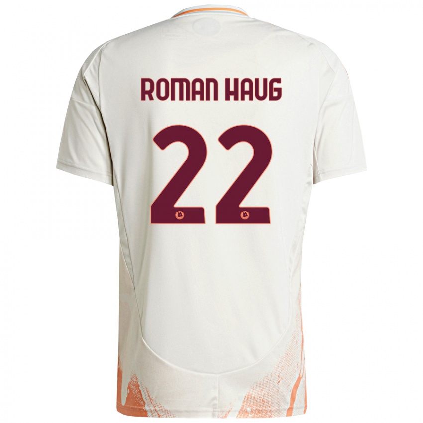 Bambino Maglia Sophie Roman Haug #22 Crema Bianco Arancione Kit Gara Away 2024/25 Maglietta