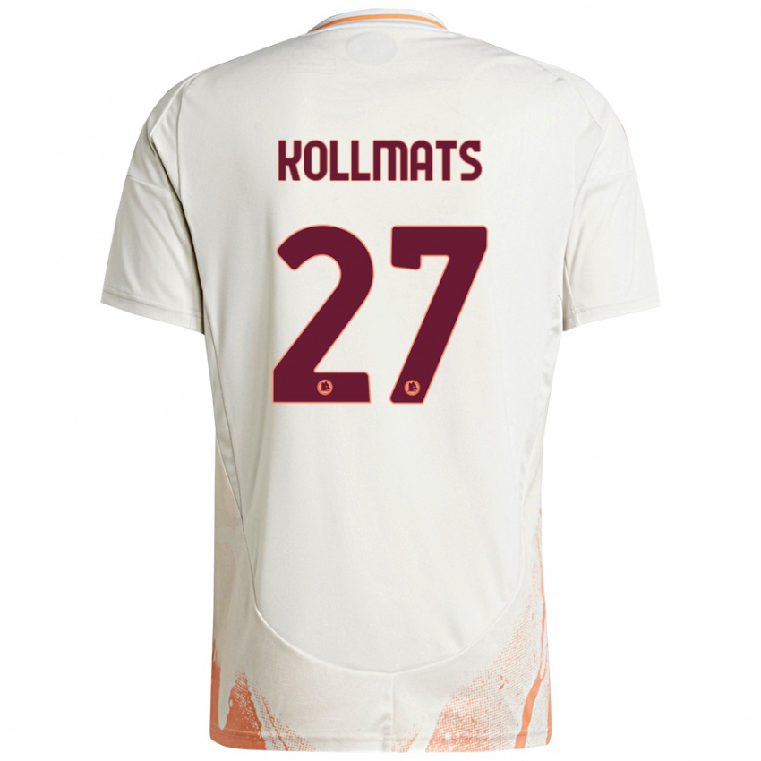 Bambino Maglia Beata Kollmats #27 Crema Bianco Arancione Kit Gara Away 2024/25 Maglietta