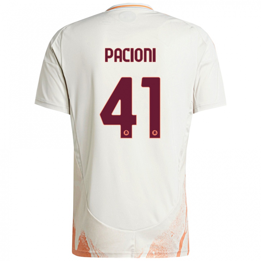 Bambino Maglia Eleonora Pacioni #41 Crema Bianco Arancione Kit Gara Away 2024/25 Maglietta