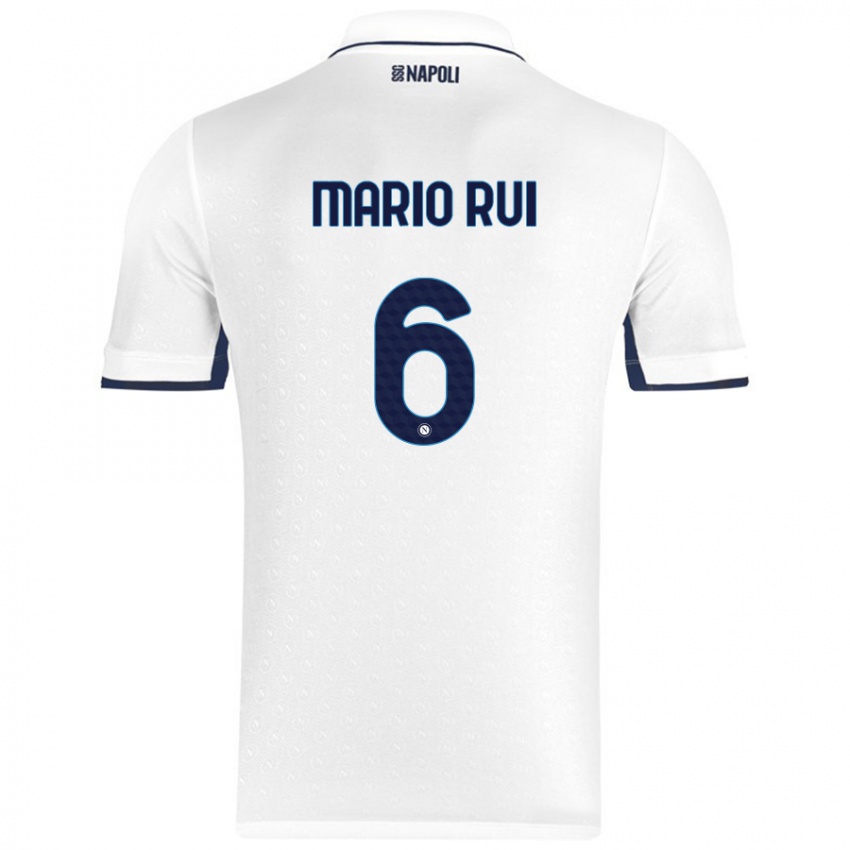 Bambino Maglia Mario Rui #6 Bianco Blu Reale Kit Gara Away 2024/25 Maglietta