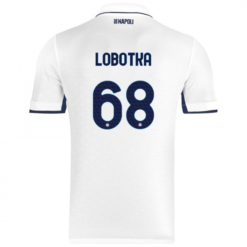 Bambino Maglia Stanislav Lobotka #68 Bianco Blu Reale Kit Gara Away 2024/25 Maglietta