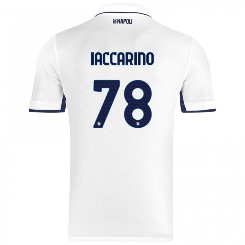 Bambino Maglia Gennaro Iaccarino #78 Bianco Blu Reale Kit Gara Away 2024/25 Maglietta