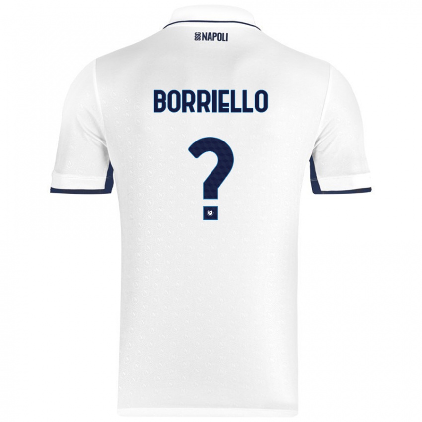 Bambino Maglia Salvatore Borriello #0 Bianco Blu Reale Kit Gara Away 2024/25 Maglietta