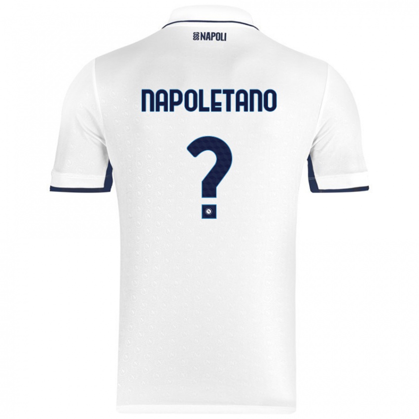 Bambino Maglia Jordan Napoletano #0 Bianco Blu Reale Kit Gara Away 2024/25 Maglietta