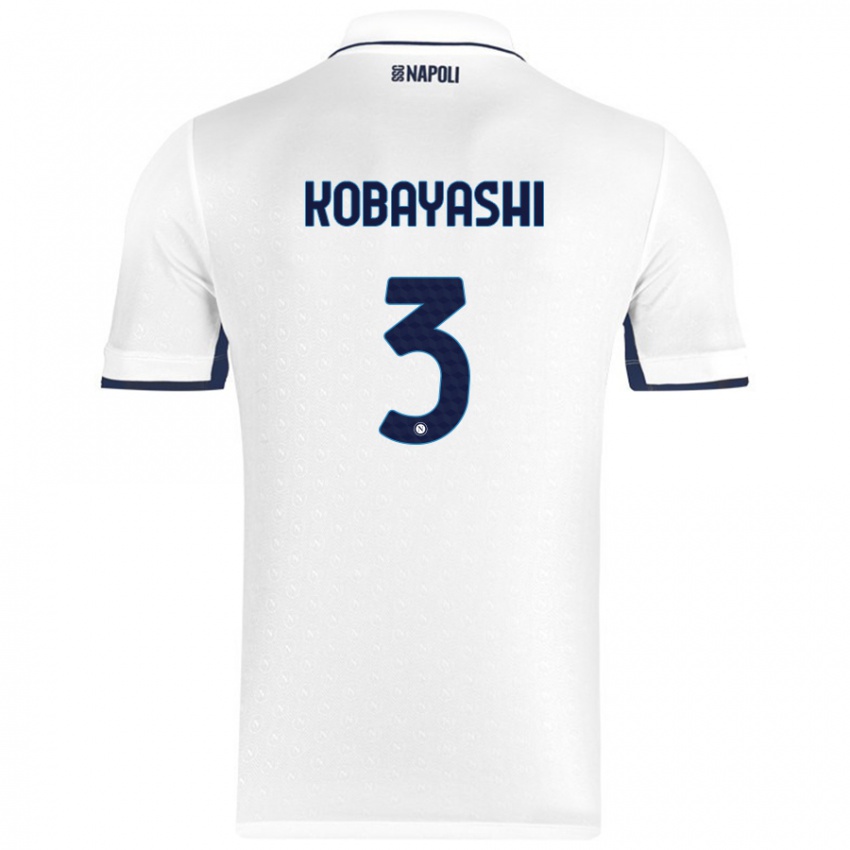 Bambino Maglia Miharu Kobayashi #3 Bianco Blu Reale Kit Gara Away 2024/25 Maglietta