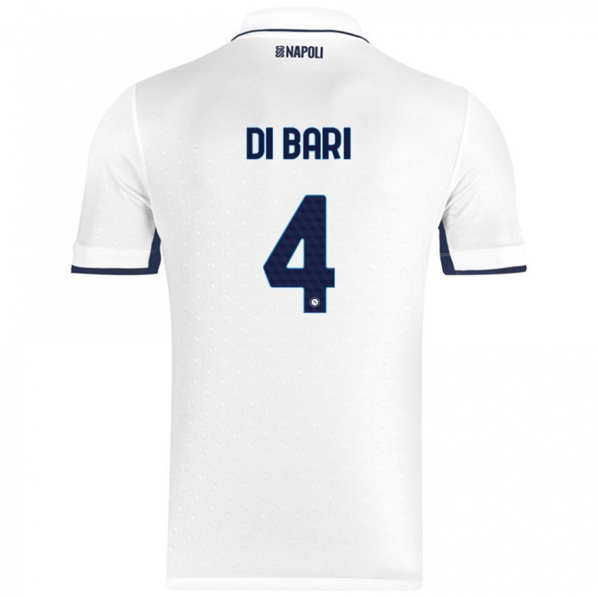 Bambino Maglia Martina Di Bari #4 Bianco Blu Reale Kit Gara Away 2024/25 Maglietta