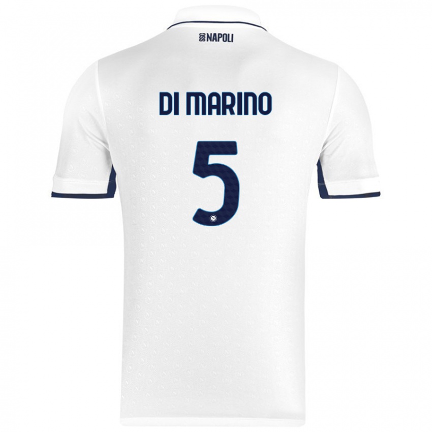 Bambino Maglia Paola Di Marino #5 Bianco Blu Reale Kit Gara Away 2024/25 Maglietta