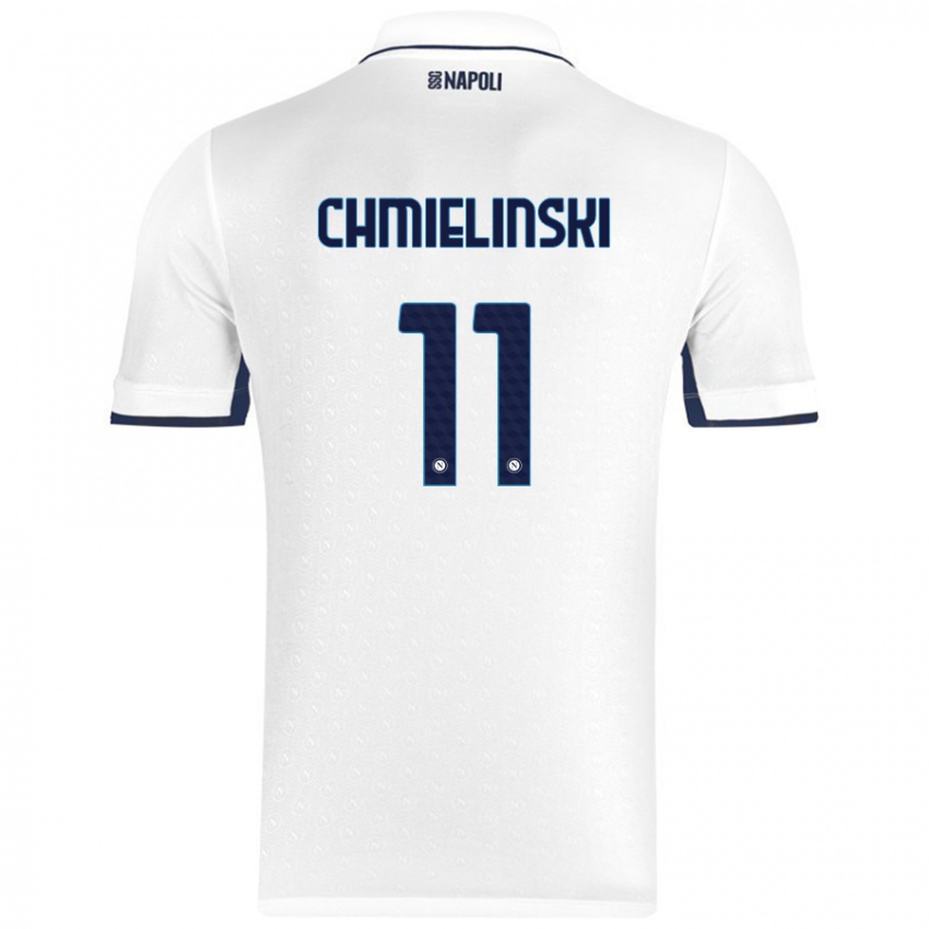 Bambino Maglia Gina Chmielinski #11 Bianco Blu Reale Kit Gara Away 2024/25 Maglietta