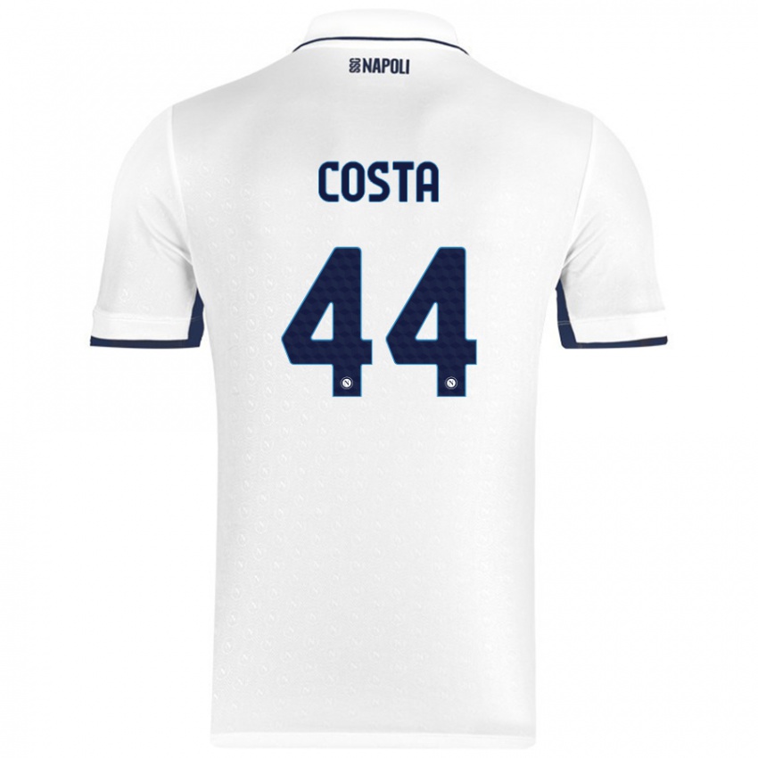 Bambino Maglia Filippo Costa #44 Bianco Blu Reale Kit Gara Away 2024/25 Maglietta