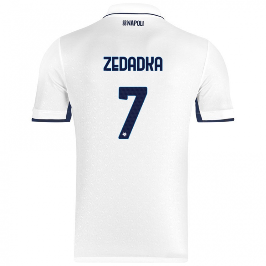 Bambino Maglia Karim Zedadka #7 Bianco Blu Reale Kit Gara Away 2024/25 Maglietta