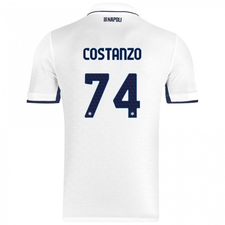 Bambino Maglia Davide Costanzo #74 Bianco Blu Reale Kit Gara Away 2024/25 Maglietta