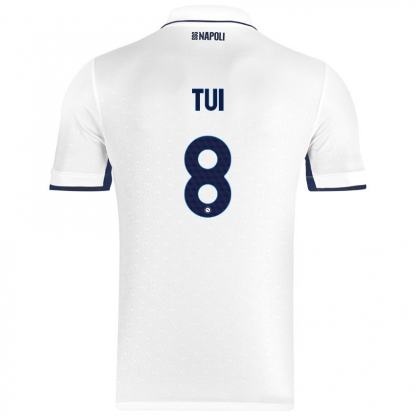 Bambino Maglia Sara Tui #8 Bianco Blu Reale Kit Gara Away 2024/25 Maglietta