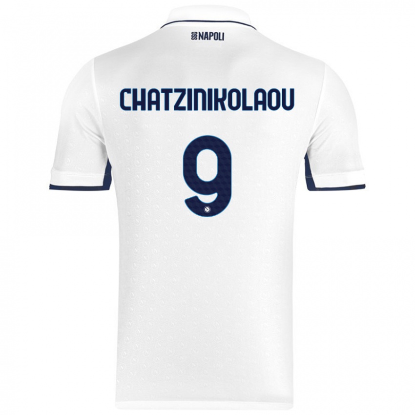 Bambino Maglia Despoina Chatzinikolaou #9 Bianco Blu Reale Kit Gara Away 2024/25 Maglietta