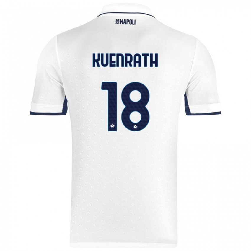 Bambino Maglia Melanie Kuenrath #18 Bianco Blu Reale Kit Gara Away 2024/25 Maglietta