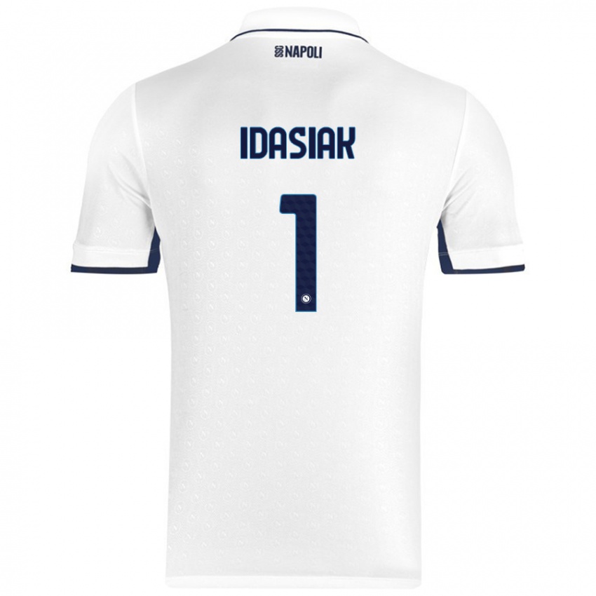 Bambino Maglia Hubert Dawid Idasiak #1 Bianco Blu Reale Kit Gara Away 2024/25 Maglietta