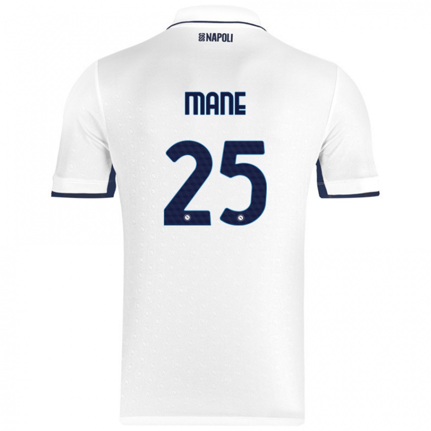 Bambino Maglia Balla Mousa Mane #25 Bianco Blu Reale Kit Gara Away 2024/25 Maglietta