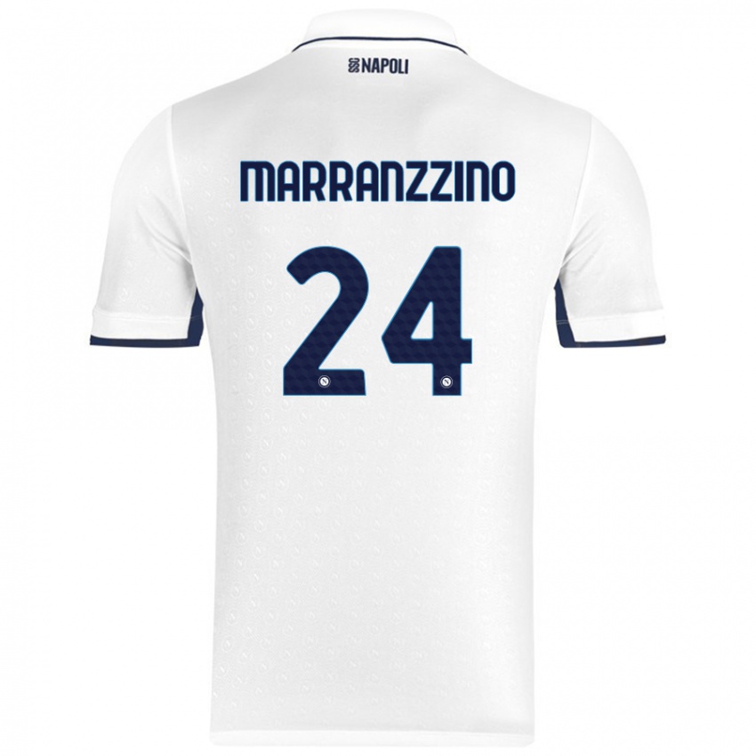 Bambino Maglia Pasquale Marranzzino #24 Bianco Blu Reale Kit Gara Away 2024/25 Maglietta