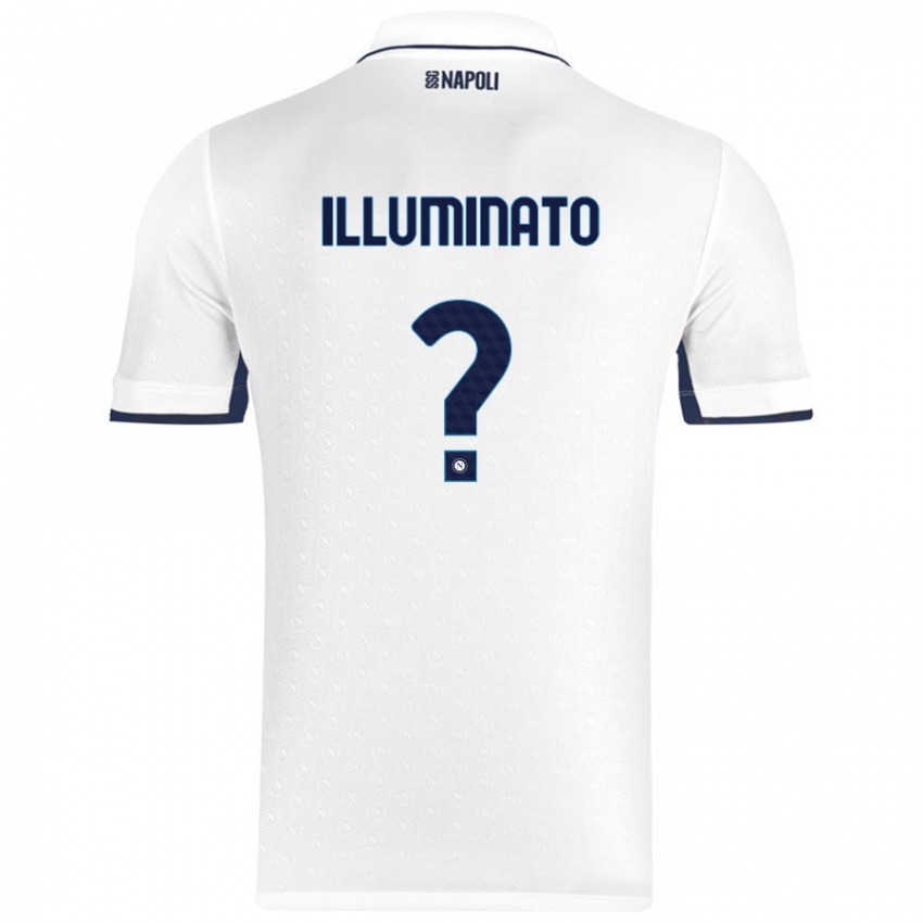 Bambino Maglia Antonio Illuminato #0 Bianco Blu Reale Kit Gara Away 2024/25 Maglietta