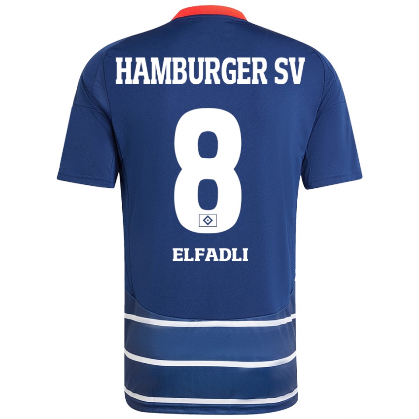 Bambino Maglia Daniel Elfadli #8 Blu Scuro Kit Gara Away 2024/25 Maglietta