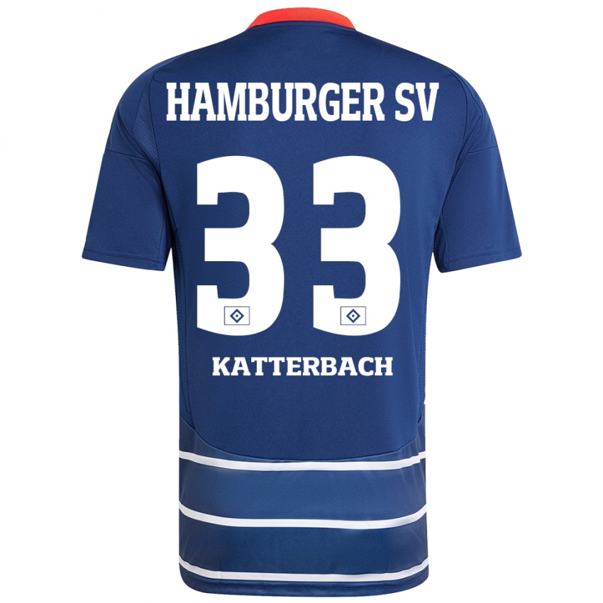 Bambino Maglia Noah Katterbach #33 Blu Scuro Kit Gara Away 2024/25 Maglietta