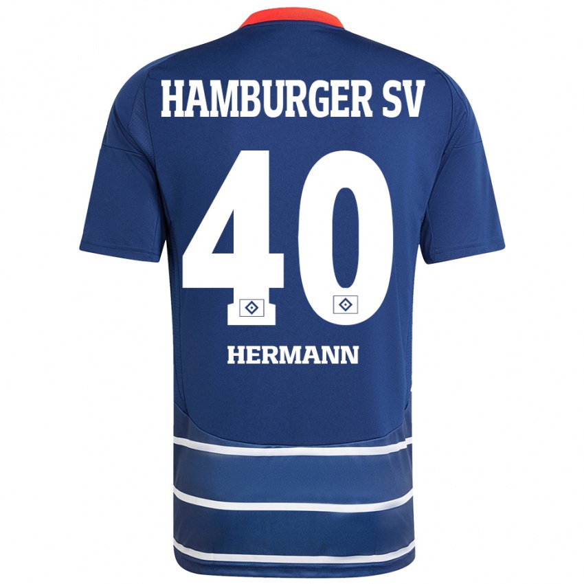 Bambino Maglia Hannes Hermann #40 Blu Scuro Kit Gara Away 2024/25 Maglietta