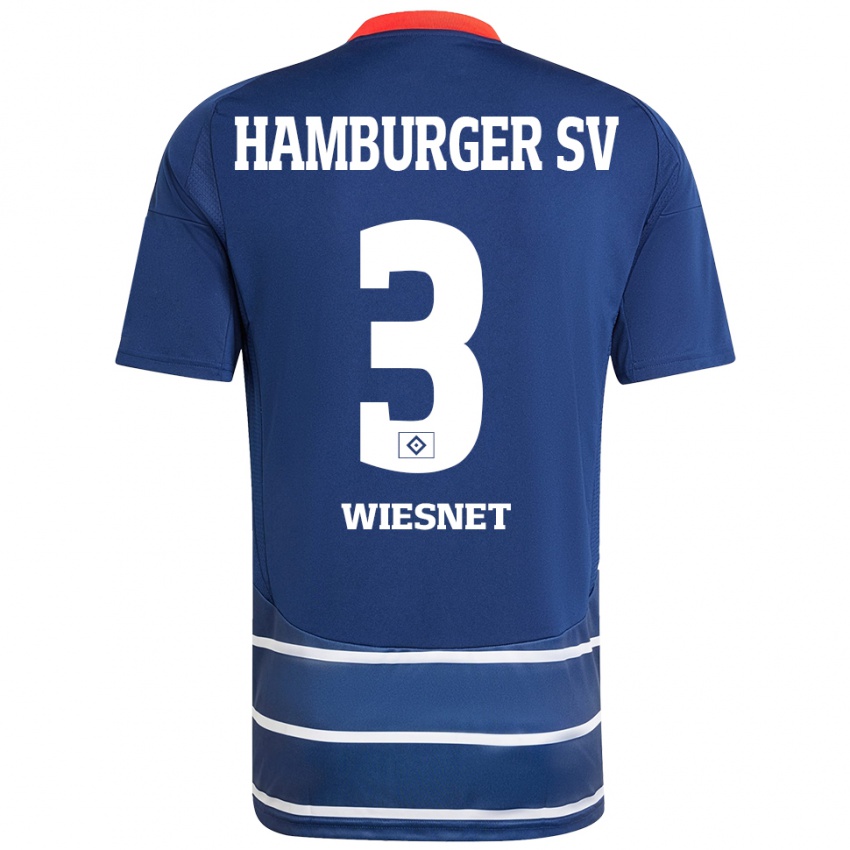 Bambino Maglia Melvin Wiesnet #3 Blu Scuro Kit Gara Away 2024/25 Maglietta