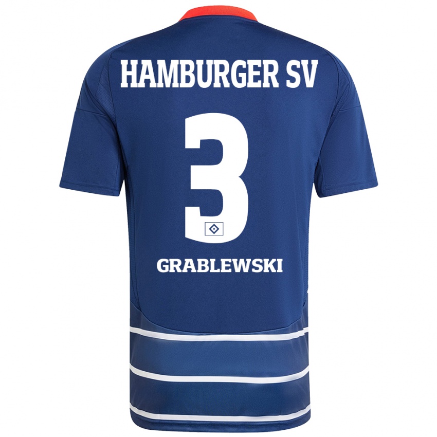 Bambino Maglia Max Grablewski #3 Blu Scuro Kit Gara Away 2024/25 Maglietta