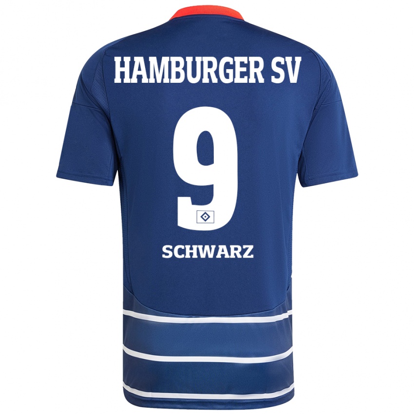 Bambino Maglia Rafael Schwarz #9 Blu Scuro Kit Gara Away 2024/25 Maglietta