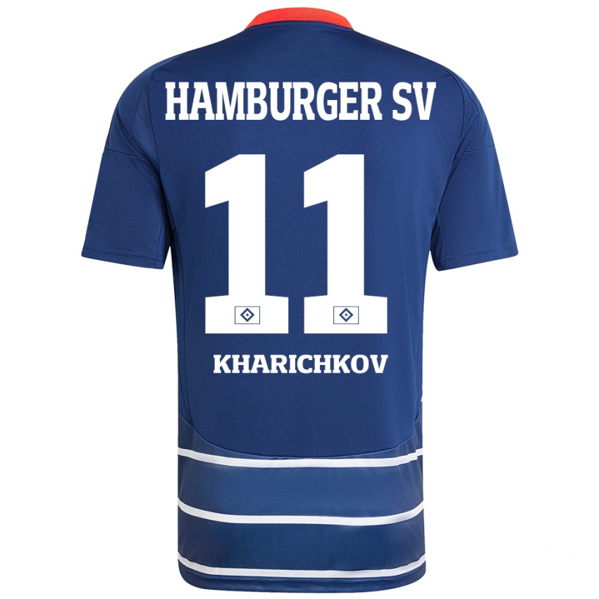 Bambino Maglia Valentyn Kharichkov #11 Blu Scuro Kit Gara Away 2024/25 Maglietta