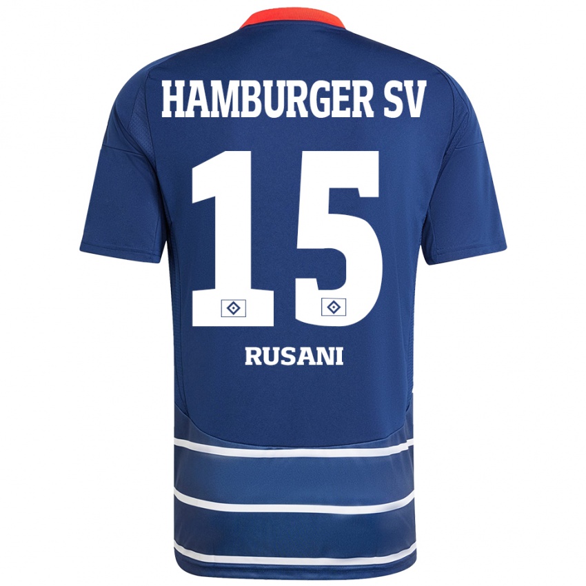 Bambino Maglia Yasin Rusani #15 Blu Scuro Kit Gara Away 2024/25 Maglietta