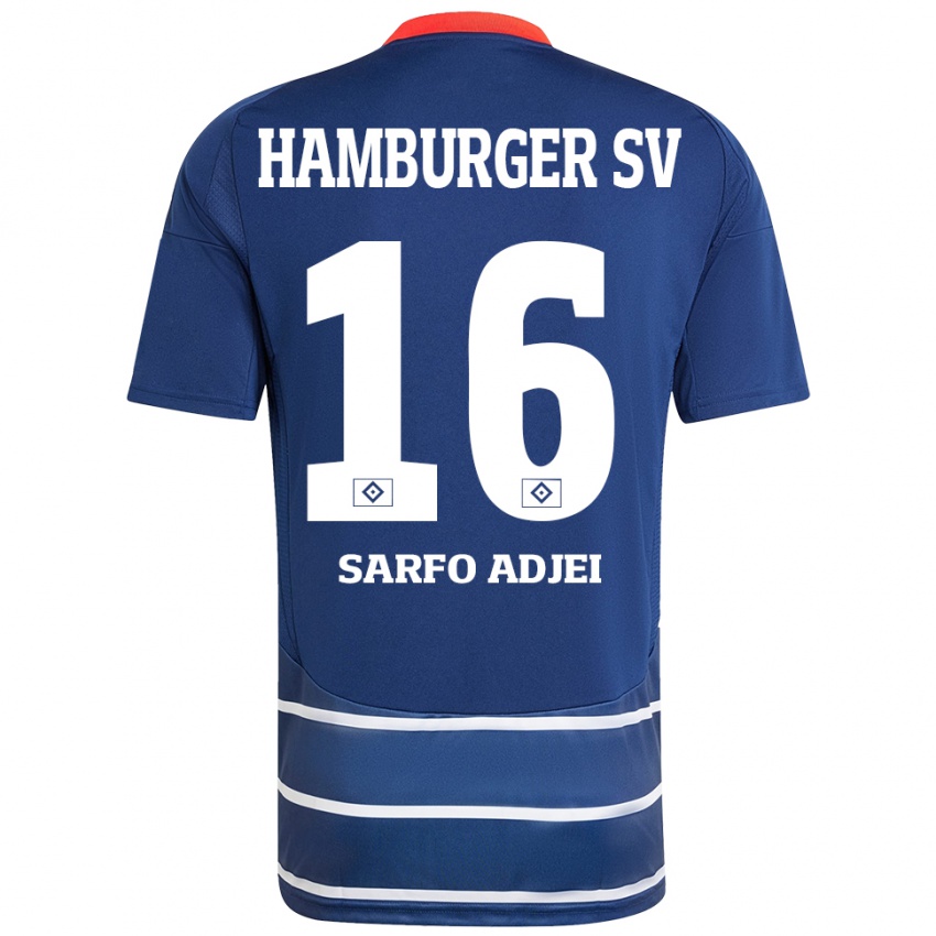 Bambino Maglia Maximilian Sarfo-Adjei #16 Blu Scuro Kit Gara Away 2024/25 Maglietta