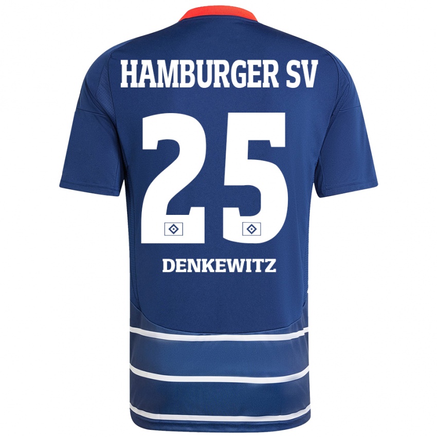 Bambino Maglia Nick Denkewitz #25 Blu Scuro Kit Gara Away 2024/25 Maglietta