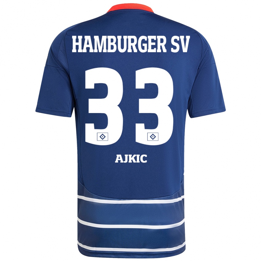 Bambino Maglia Selim Ajkic #33 Blu Scuro Kit Gara Away 2024/25 Maglietta