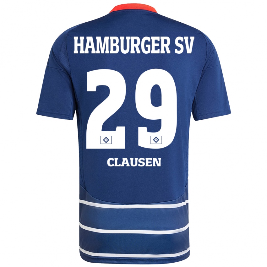 Bambino Maglia Lina Clausen #29 Blu Scuro Kit Gara Away 2024/25 Maglietta