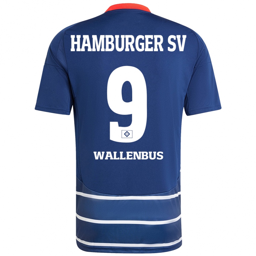 Bambino Maglia Noah Wallenßus #9 Blu Scuro Kit Gara Away 2024/25 Maglietta