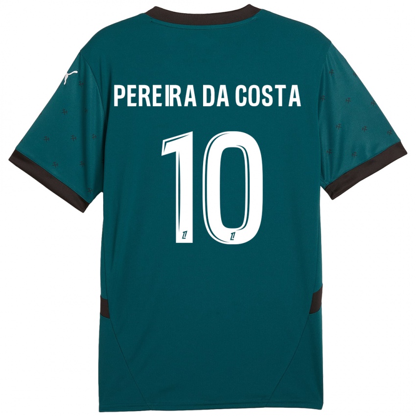 Bambino Maglia David Pereira Da Costa #10 Verde Scuro Kit Gara Away 2024/25 Maglietta