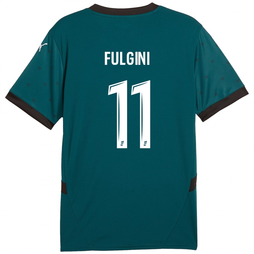 Bambino Maglia Angelo Fulgini #11 Verde Scuro Kit Gara Away 2024/25 Maglietta